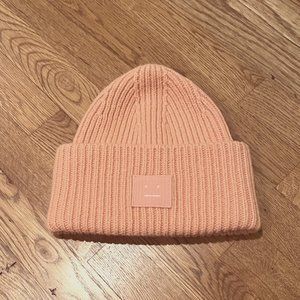 Acne Studios logo beanie in pink